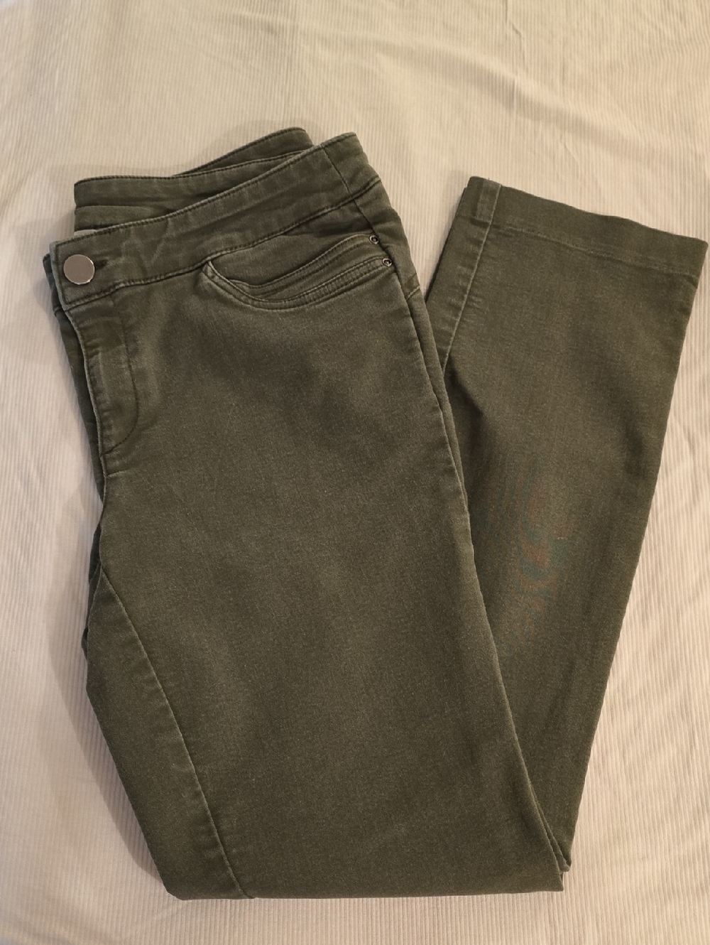Christopher & Banks Olive Straight-Leg Ponte Pants